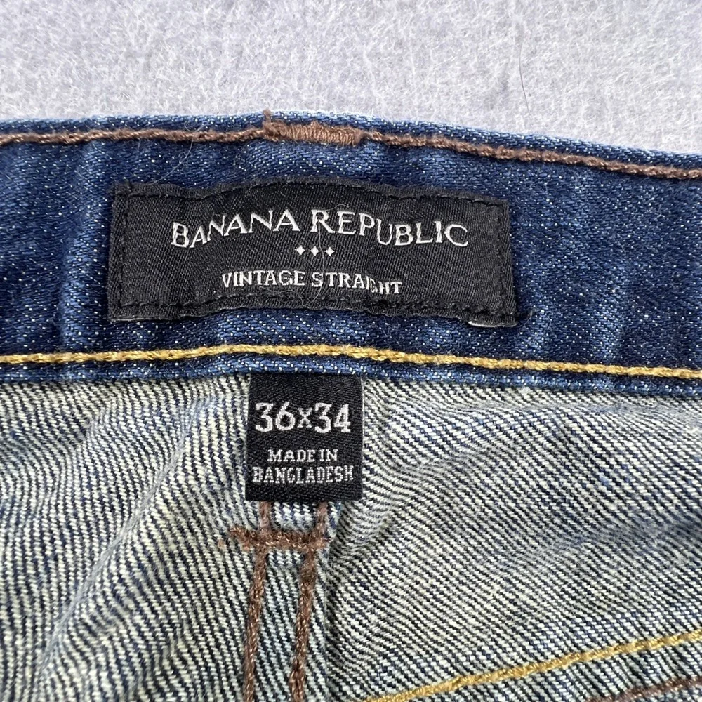 Banana Republic Mens Vintage Straight Jeans Blue Denim 36x34 859112-00